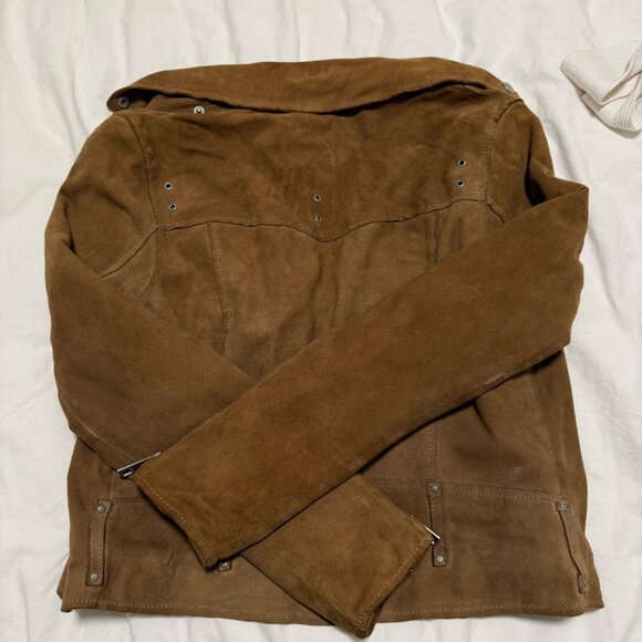 Allsaints Suede Goat Leather Women's Jacket US 2 - Picture 2 of 7